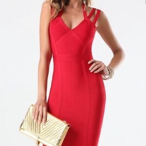 Bebe bandage dress salsa red size M NWOT!!